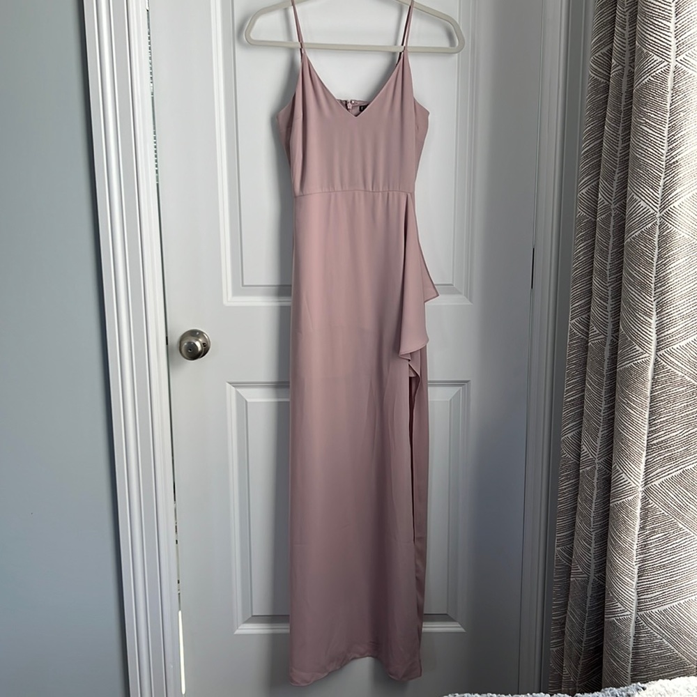 Light pink blush mauve maxi dress